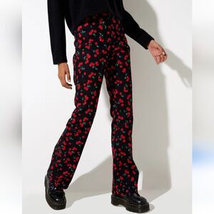 Motel Rocks Cherry Print Wide Leg Grunge Pants xsmall